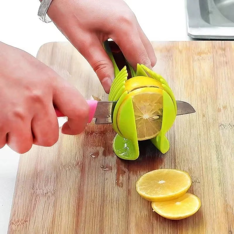 Stainless Steel Kitchen Handheld Orange Lemon Slicer Tomato Cutting Clip Fruit Slicer Onion Slicer Kitchenitem Cutter Accessorie
