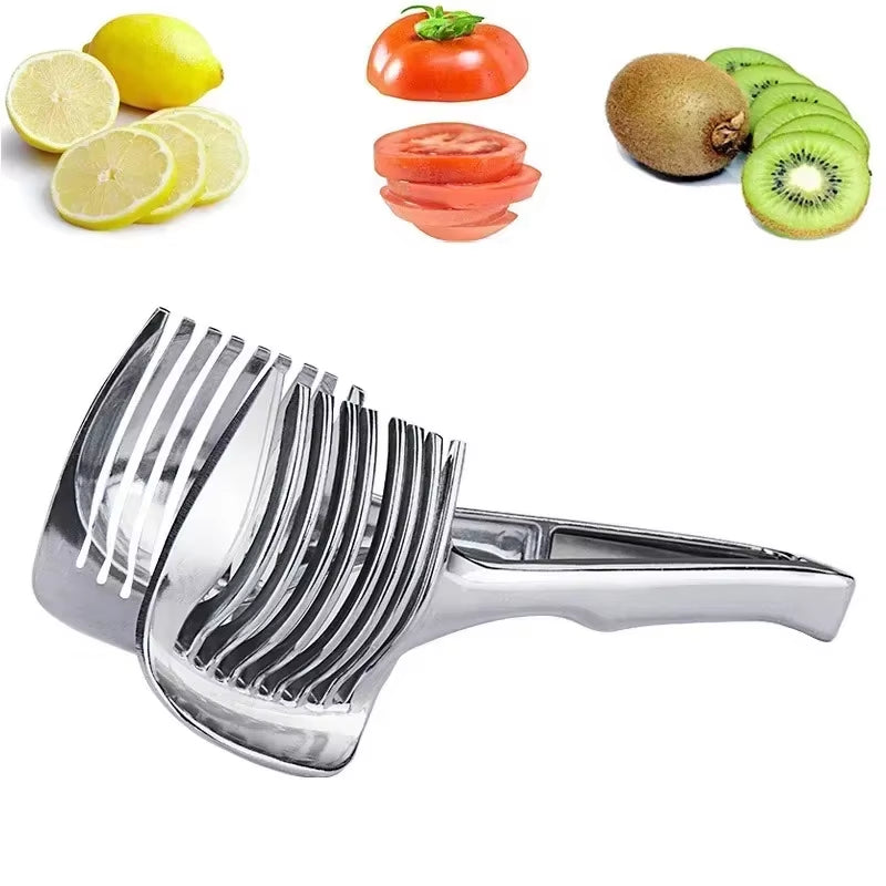 Stainless Steel Kitchen Handheld Orange Lemon Slicer Tomato Cutting Clip Fruit Slicer Onion Slicer Kitchenitem Cutter Accessorie