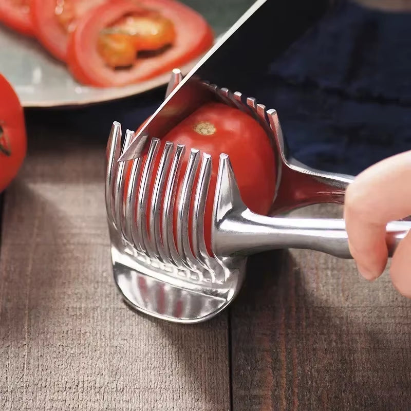 Stainless Steel Kitchen Handheld Orange Lemon Slicer Tomato Cutting Clip Fruit Slicer Onion Slicer Kitchenitem Cutter Accessorie